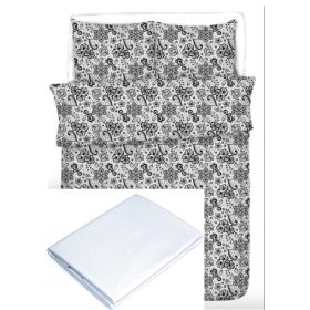   Akciós 140x200 cm pamut ágynemű huzat + 150x220 cm pamutvászon lepedő együtt