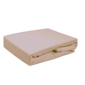 Gumis pamut jersey lepedő 90x200 +25 cm / bézs