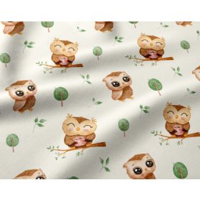 Pamutvászon textil bagoly mintával - 160 cm 