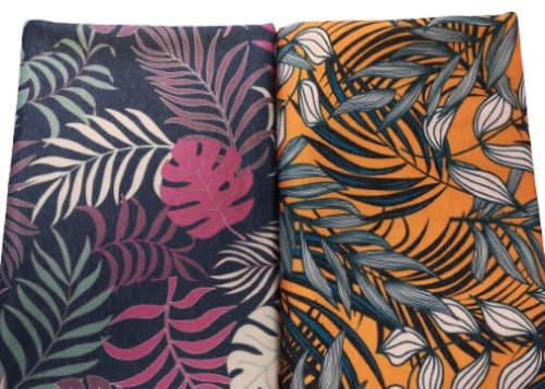 Akciós levél mintás jacquard textil csomag - 2 db -os