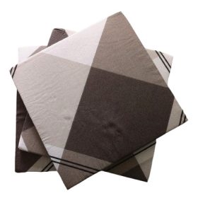   Pamut borítású székpárna - ülőpárna 35x35x2  cm / barna kockás