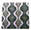Pamut borítású székpárna - ülőpárna 35x35x2  cm / Sötétzöld kaleidoszkóp mintával