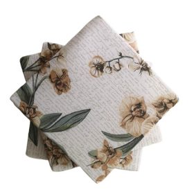   Pamut borítású székpárna - ülőpárna 35x35x2  cm / orchidea mintás
