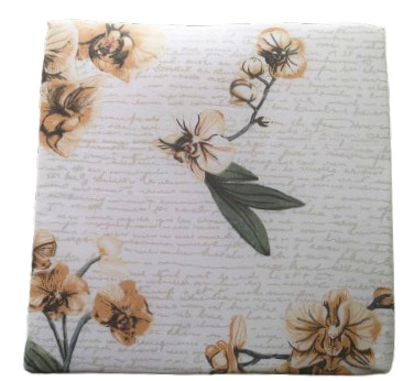 Pamut borítású székpárna - ülőpárna 35x35x2  cm / orchidea mintás