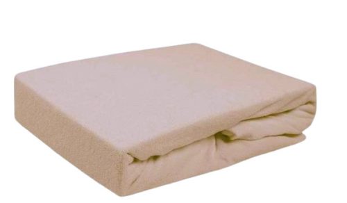 Gumis pamut jersey lepedő 180x200 + 25 cm / bézs