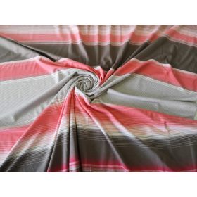 Narancssárga - barna csíkozású viscose textil 100x170 cm