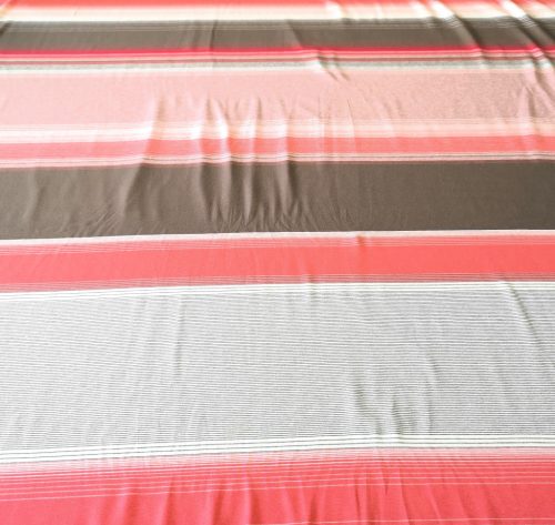 Narancssárga - barna csíkozású viscose textil 100x170 cm