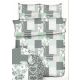 Krepp extra hosszú ágynemű huzat 3 részes garnitúra  - 140x220 cm / pasztell zöld patchwork