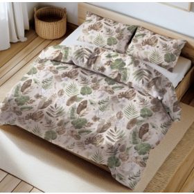   3 részes pamut hosszú ágynemű huzat szett 140x220 cm / őszi leveles