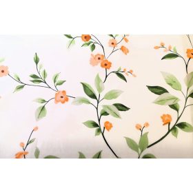 Narancssárga virágos pamutvászon textil - 160 cm