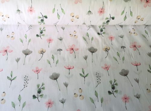 Pamutvászon textil / színes apró szolid virág mintás - 160 cm széles