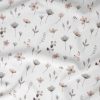 Pamutvászon textil - 160 cm / szürke - bézs szolid apró virág mintás