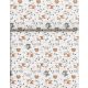 Barna - szürke aranyos erdei állat elfordított mintás pamutvászon textil - 160 cm