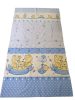 Pamutvászon textil - 160 cm / Kék szív bordűrös édes maci család - Elfordított 