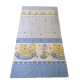 Pamutvászon textil - 160 cm / Kék szív bordűrös édes maci család - Elfordított 