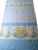 Pamutvászon textil - 160 cm / Kék szív bordűrös édes maci család - Elfordított 