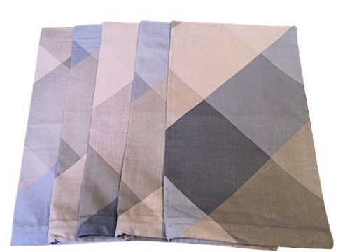 Kispárna huzat csomag II. osztályú - 5 db - os / kék - szürke kockás szett