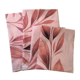 4 db-os pamut párnahuzat szett / rózsaszín levél mintás