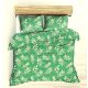 5 részes kétszemélyes ágynemű huzat garnitúra - 200 x 220 cm / zöld levél mintás