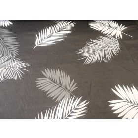   Mintás Microfiber ( mikroszálas ) textil - méteráru 165 cm / szürke páfrány levél mintás