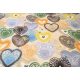 Mintás Microfiber ( mikroszálas ) textil - méteráru 165 cm / színes szív mintás