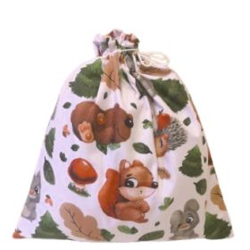 Aranyos állat mintás 30x30 cm textil zsák - tasak 