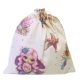 100% pamut zsinóros textil zsák  sellő kastély mintás - 30x30 cm