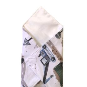   Környezetbarát újraszalvéta 28x28 cm / kék munkagépek az úton mintás