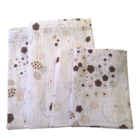   Krepp Párnahuzat Szett - 4db-os / fehér alapon barna - bézs apró virágos