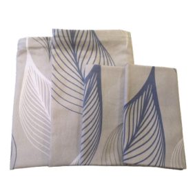   Flanel 4 db - os párnahuzat szett / szürke - kék levél mintás