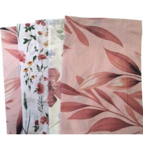   Pamut kispárna huzat csomag - 5 db - os / virágos - leveles szett