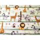 Zöld csíkos szafari állat mintás pamutvászon textil - 160 cm