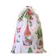 Textil Mikulás zsák - ajándék tasak - 25x35 cm / színes karácsonyi manó mintás