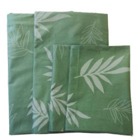   4 db-os pamut párnahuzat szett / pasztell zöld levél mintás