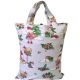 Karácsonyi textil ajándék táska - 35x45 cm / világosszürke kislány - szánkó mintás