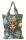 Karácsonyi textil ajándék táska - 35x45 cm / zöld alapon gömbdísz mintás