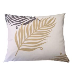   Pamut kispárna huzat - 40x50 cm / alapon bézs - barna pálma leveles