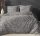 5 részes kétszemélyes ágynemű huzat garnitúra - 200x220 cm / szürke - fehér levél mintás
