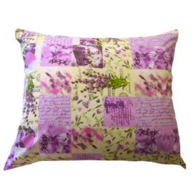   Pamut kispárna huzat - 40x50 cm / Levendula vintage patchwork mintás