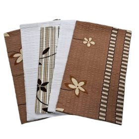 Krepp kispárna huzat Csomag - 5 db -os /  barna virág minták - egyszínű fehér 