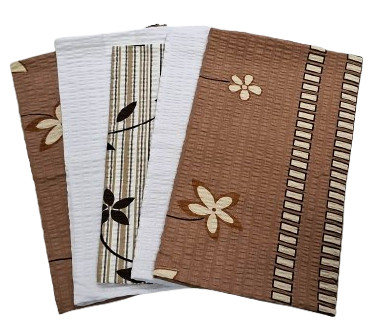 Krepp kispárna huzat Csomag - 5 db -os /  barna virág minták - egyszínű fehér 