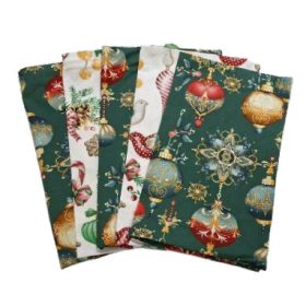   Karácsonyi gömbdísz mintás kispárna huzat csomag - 5 db -os 