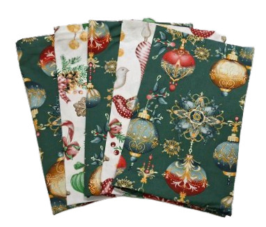 Karácsonyi gömbdísz mintás kispárna huzat csomag - 5 db -os 