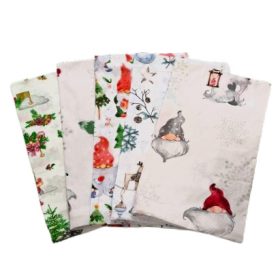  Karácsonyi kispárna huzat csomag - 5 db -os / Kislány  - manó mintás