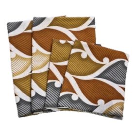   4 db-os pamut párnahuzat szett / modern barna - szürke barokk mintás