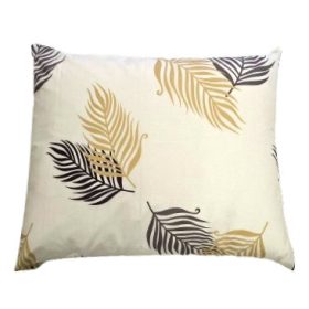   Pamut nagypárna huzat krém alapon bézs - barna levél mintás - 90 x 70 cm