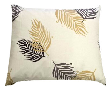 Pamut nagypárna huzat krém alapon bézs - barna levél mintás - 90 x 70 cm