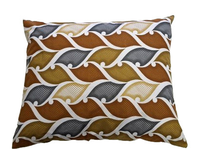 Pamut nagypárna huzat - 70 x 90 cm / barna - szürke barokk mintás