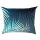 Pamutszatén kispárna huzat - 40x 50 cm / petrol zöld pálmalevél mintás
