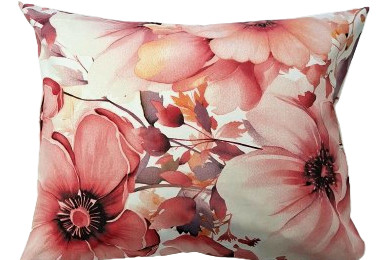 Pamutszatén kispárna huzat - 40x50 cm / rózsaszín árnyalatú virág mintás